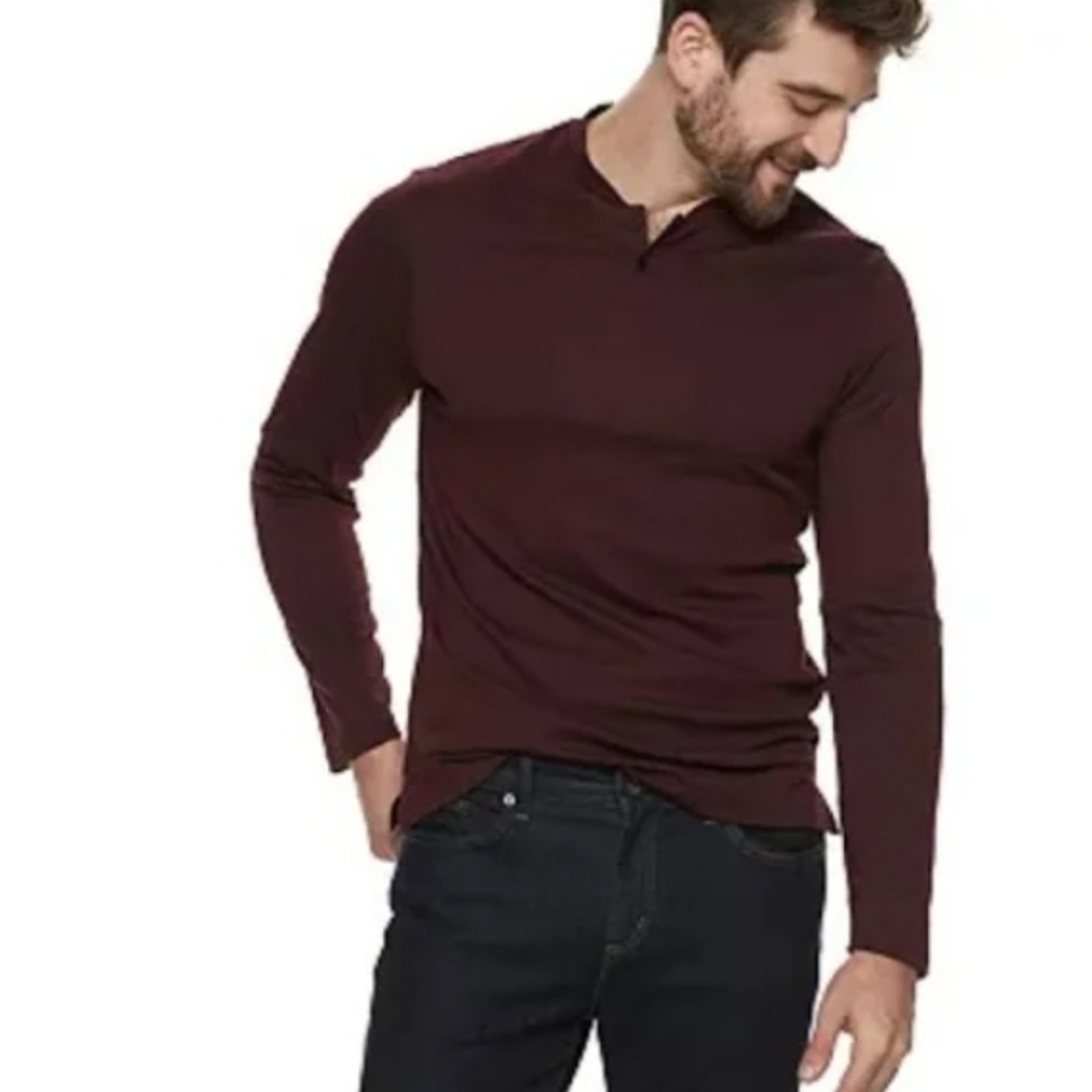 dark grey Marc Anthony henley long sleeve